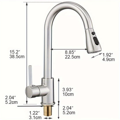 Kitchen Faucet with Pull Down Sprayer High Arc Single Handle – Brushed Nickel, Matte Black & Brushed Gold Finish, Commercial Modern Kitchen Sink Faucet for RV & Home