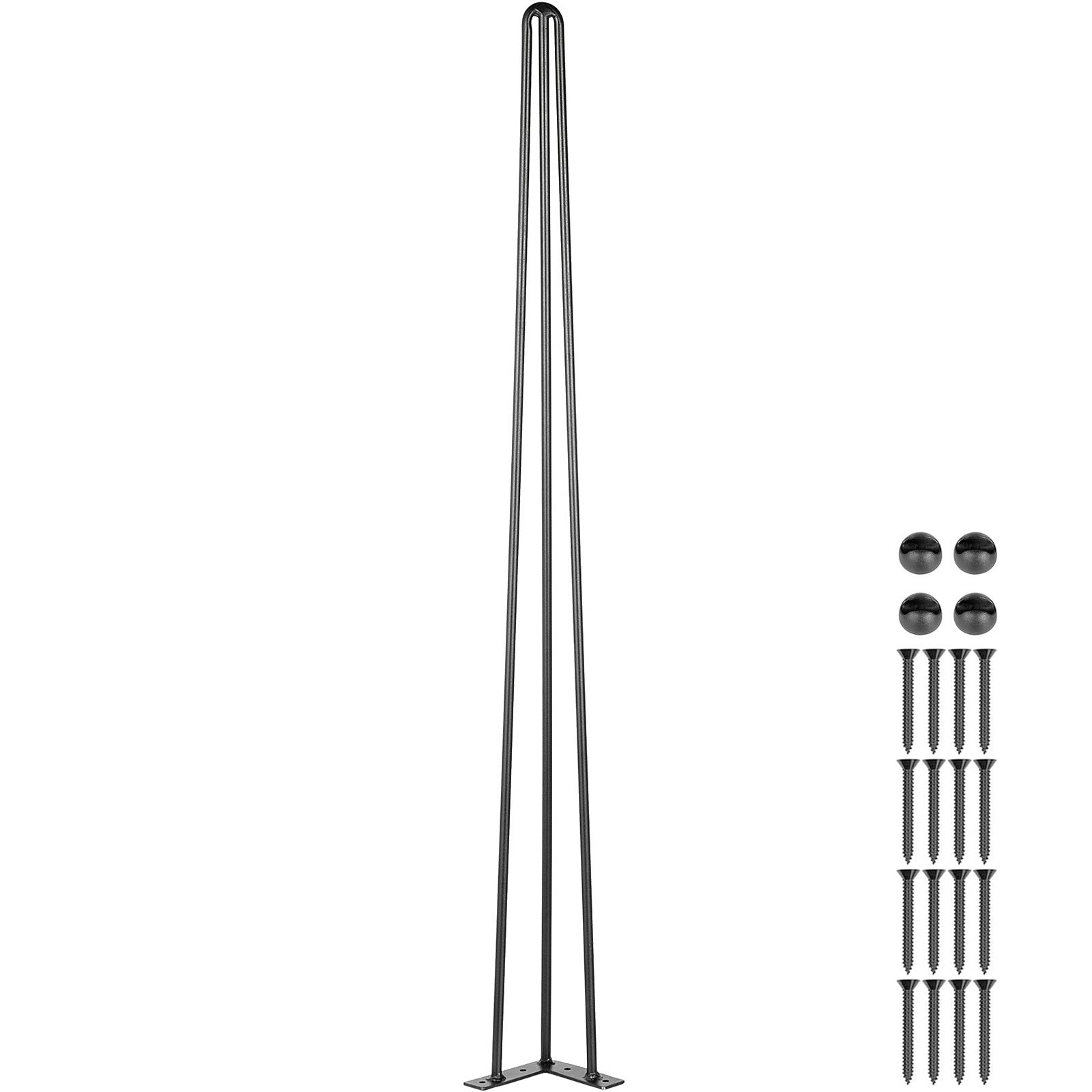 Hairpin Table Legs Set of 4 – Carbon Steel 3-Rod Design, 220 lbs Each, 16–40 Inch – Heavy Duty DIY Furniture Legs for Desk, Bench, Dining Table & Chairs – Black Powder Coat