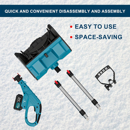 ZEEKMUSS 13-Inch Cordless Snow Blower 21V Brushless Electric Snow Shovel Kit with Adjustable Handle & Safety Switch – 1 or 2 Battery Pack Options for Driveways, Patios & Sidewalks – Lightweight Winter Snow Thrower for Canada