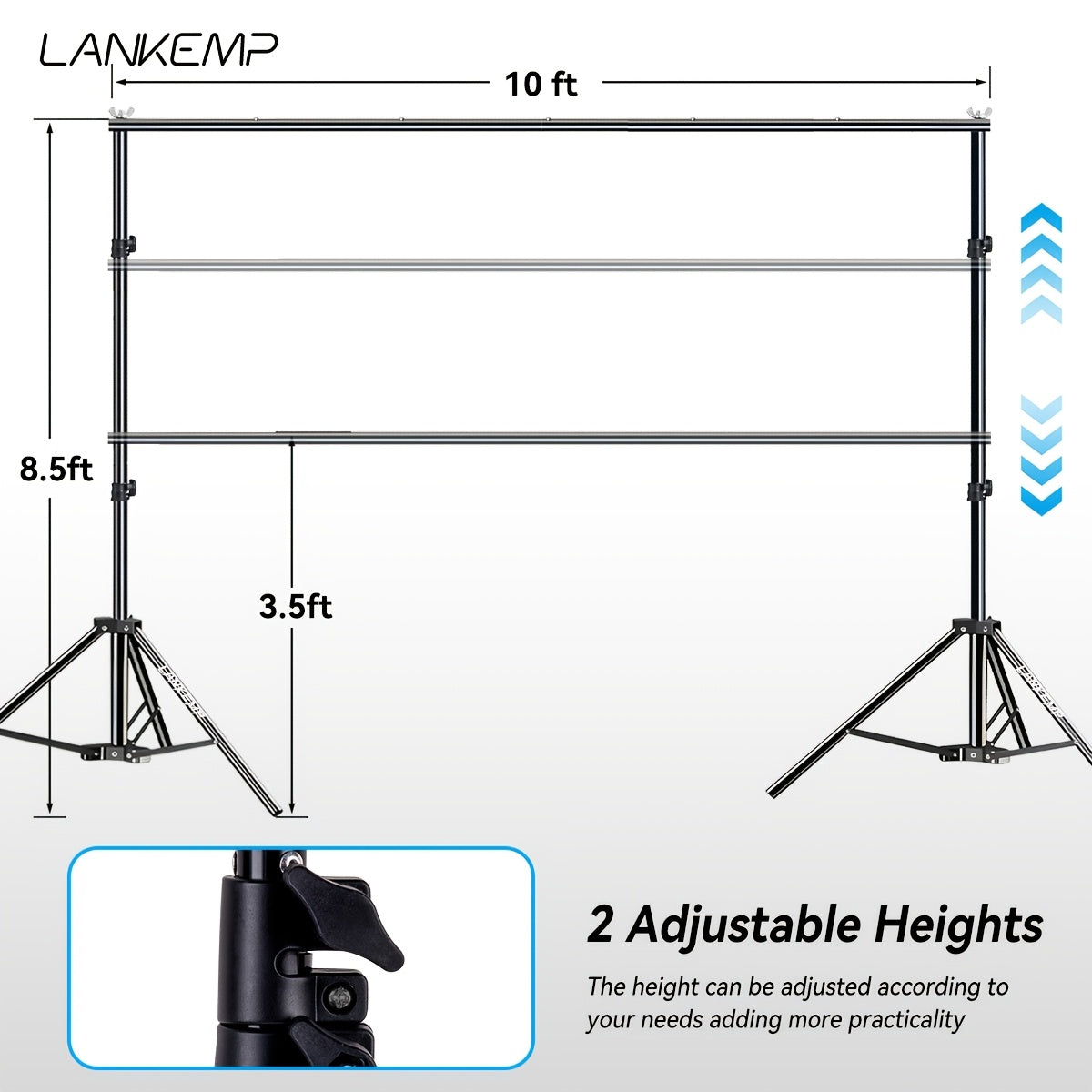 Adjustable Photo Backdrop Stand Kit 10x7ft – Background Support Frame for Photography Studio, Party, Wedding, Birthday, Baby Shower & Event Decoration | Canada