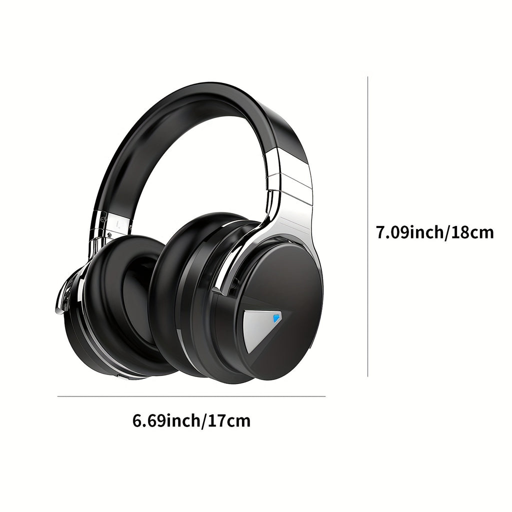 Active Noise Cancelling Headphones with Microphone Deep Bass Wireless Headphones Over Ear, Comfortable Earpads, 30 Hours Playtime