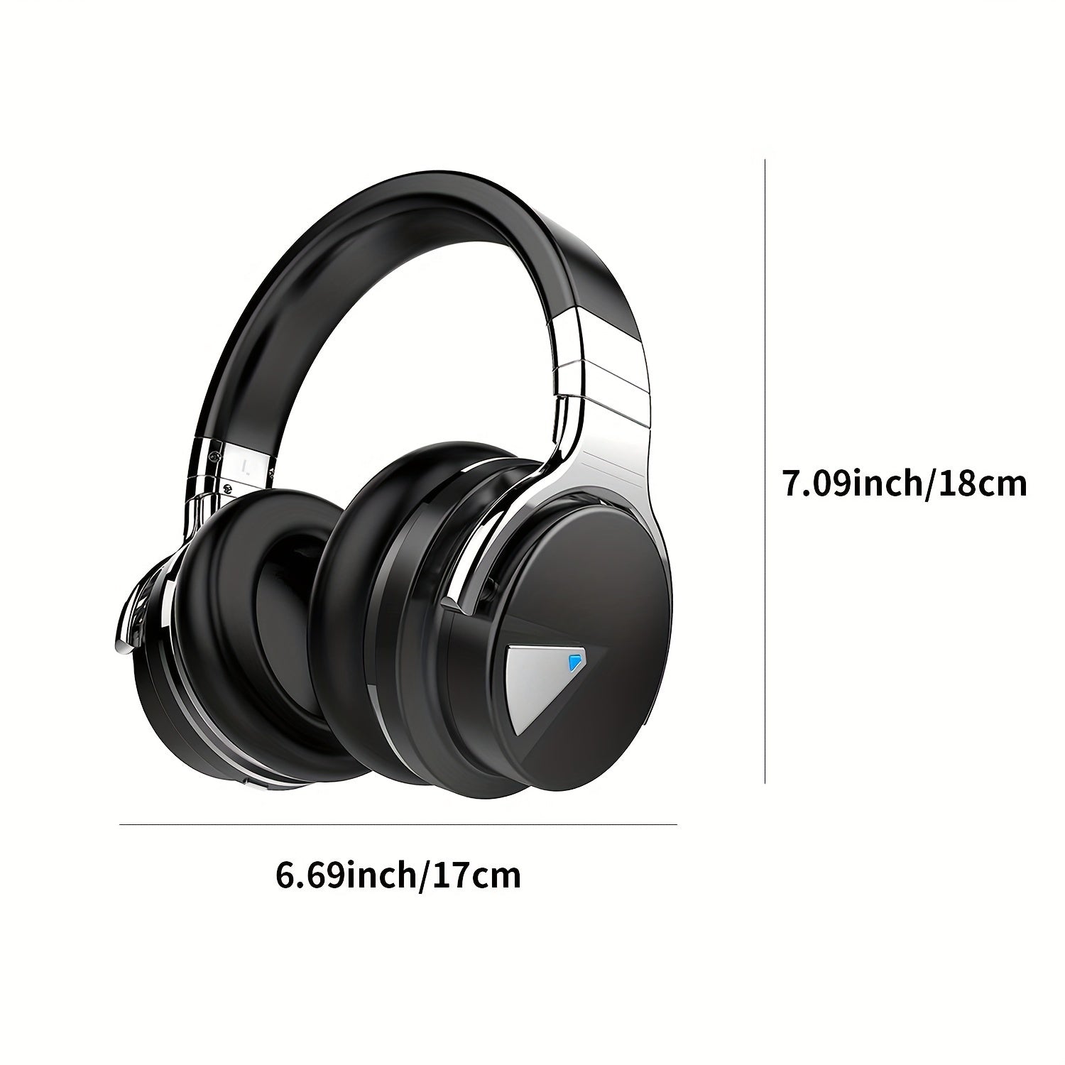 Active Noise Cancelling Headphones with Microphone Deep Bass Wireless Headphones Over Ear, Comfortable Earpads, 30 Hours Playtime