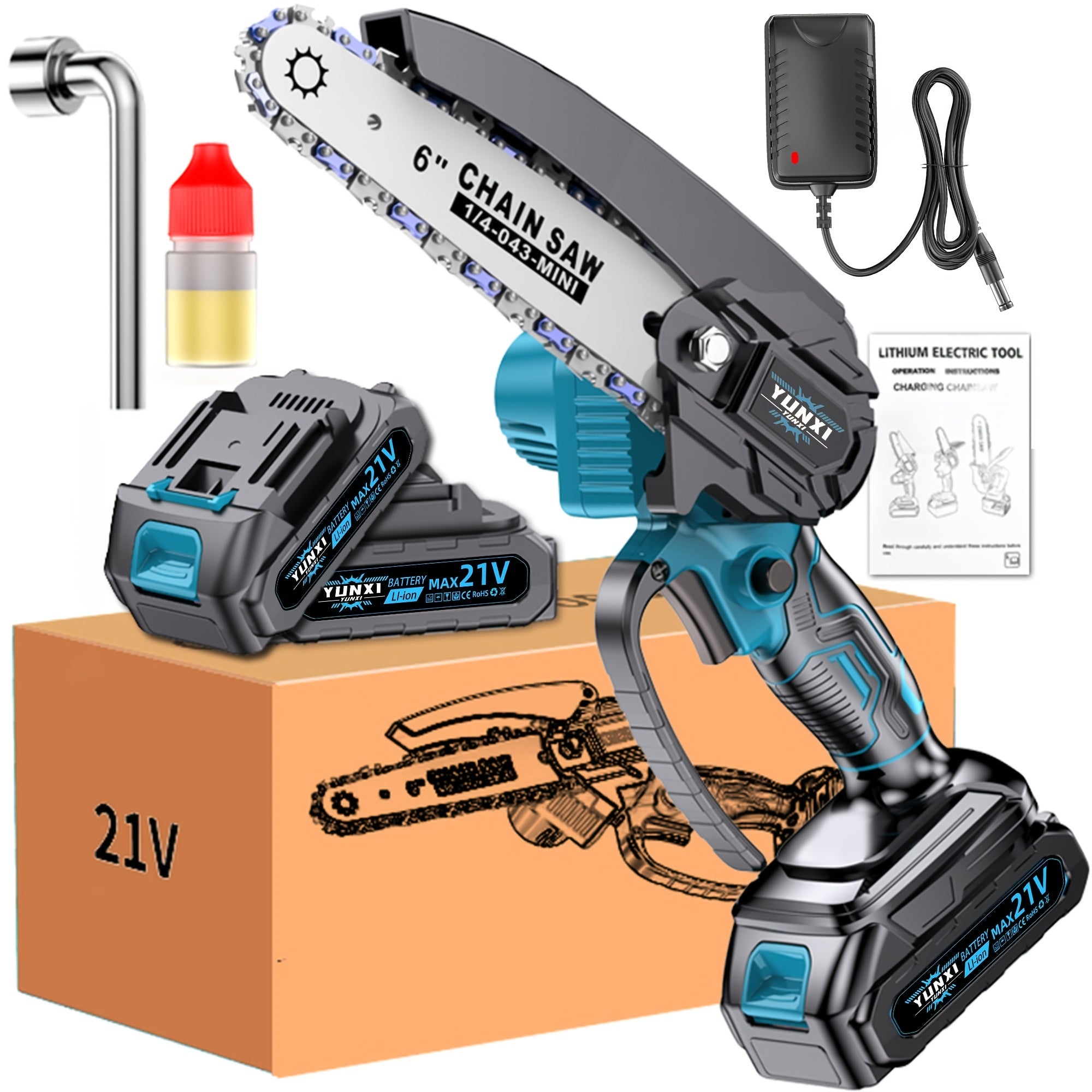Mini Chainsaw Cordless – Lithium Battery Handheld Electric Pruning Saw for Tree Trimming, Branch Cutting, Logging & Camping | Safe & Lightweight Garden Power Tool, Gift for Men & Dad