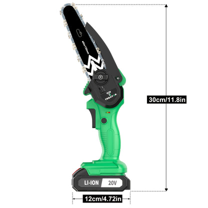 Cordless Electric Chainsaw 10 Inch or 6 Inch 20V with 2x4.0Ah Lithium Batteries, 2 Chains & Charger - Efficient Cutting for Wood Trimming, Woodworking, Landscaping & Yard Pruning