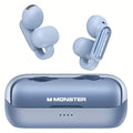 Monster Wireless Open-Ear Headphones with Noise Cancellation, Wireless, Touch Control, -C Charging, Compatible with iPhone/ Smartphones - Gaming, Music,  Calls - Compatible with PS5/PS4/ Switch - Open Back Design for Spatial Sound - Compatible with Smart