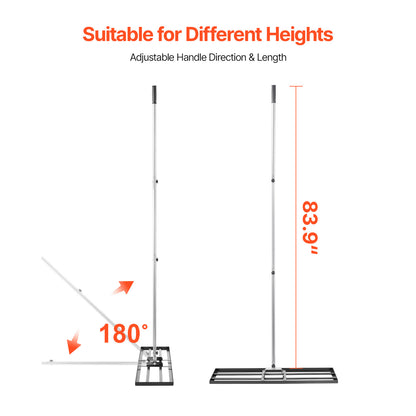 VEVOR Lawn Leveling Rake Q235 Carbon Steel – 10x30/36/48in Blade, 83.9in Adjustable Handle, 180° Rotating, 11.9 lbs, Leveling Tool for Yard Lawn Golf Course Farm Garden | Canada