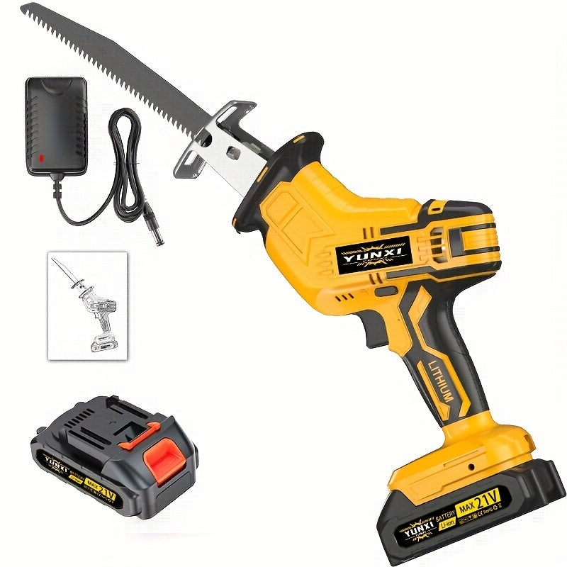 Cordless Lithium-Ion Reciprocating Saw – Lightweight DIY Electric Saw for Wood Metal PVC & Tree Cutting, Household & Outdoor Use, Upgraded Battery & Accessories Options, Gift for Dad