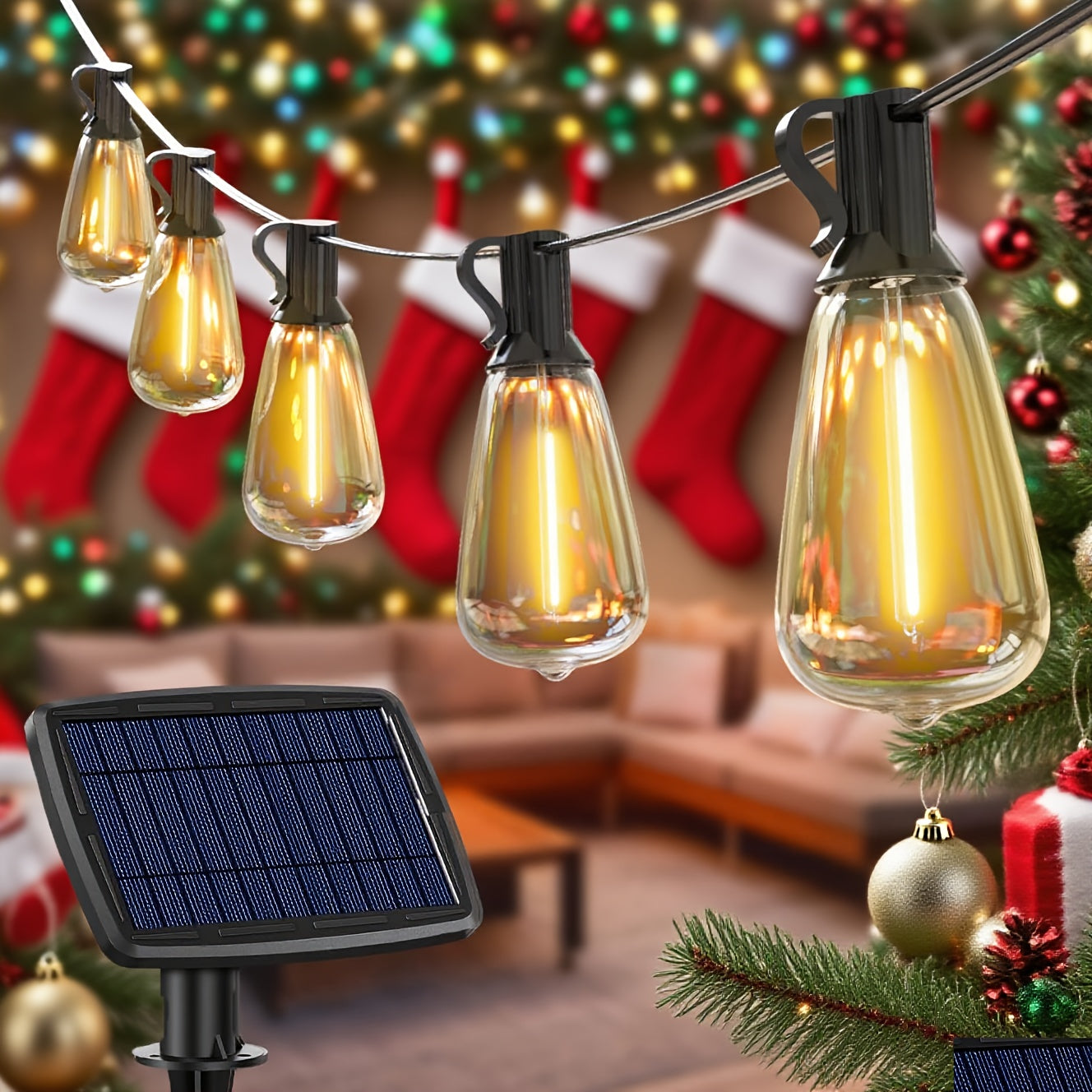75ft Solar String Lights with Shatterproof G40 Bulbs & 4 Lighting Modes – Dimmable Solar Hanging Lights for Backyard, Garden, Patio, Balcony & Party Decoration | ShopVora CA