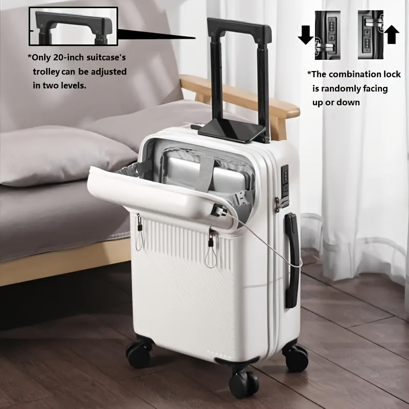 20-Inch Carry-On Trolley Suitcase with Password Lock & Spinner Wheels – Large Capacity Lightweight Boarding Luggage for Daily Travel | Unisex Design | ShopVora CA