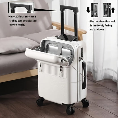 20-Inch Carry-On Trolley Suitcase with Password Lock & Spinner Wheels – Large Capacity Lightweight Boarding Luggage for Daily Travel | Unisex Design | ShopVora CA
