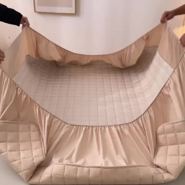 1pc Quilted Cooling Mattress Protector, 9-15" Deep Pocket, Waterproof, Machine Washable - Home Bedding, Pillowcase Not Included