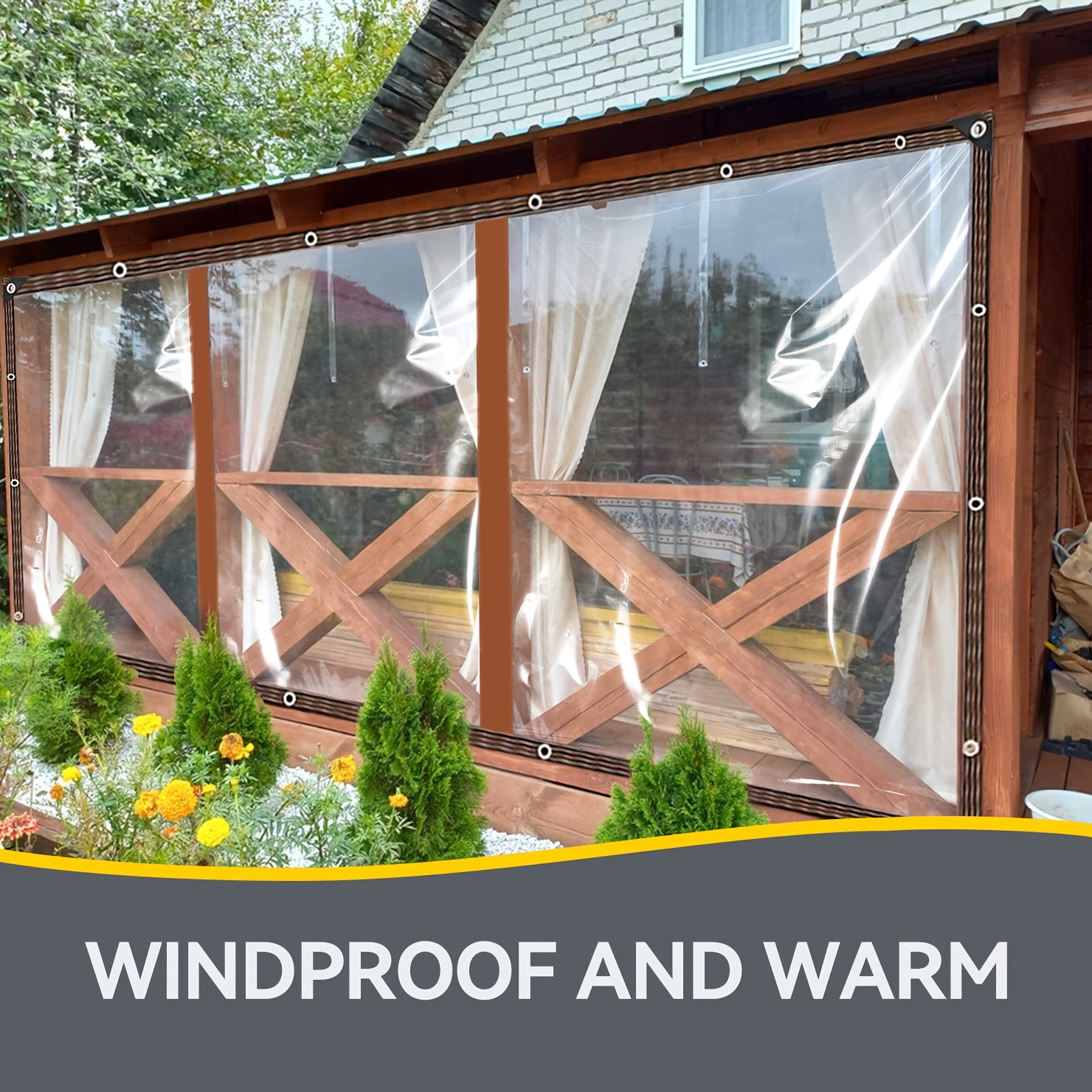 Waterproof Tarp with Sealing Ring - Ideal for Outdoor Garden Protection Against Rain, Waterproof Tarp with Buckle - Perfectly Suited for Construction Areas, Factories, Vehicles, Porches, Patios, Chicken Coops, And Outdoor Camping Sunshades