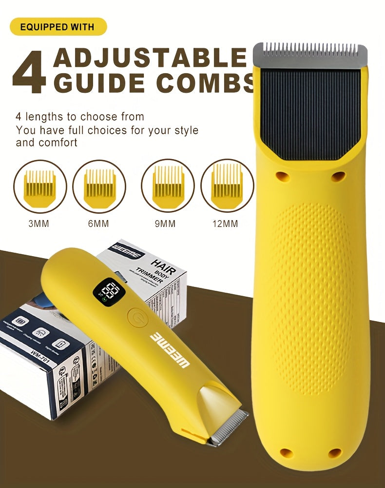 WEEME Precision LED Bikini & Body Trimmer For Men & Women - Painless Hair Removal, Skin-Friendly, USB Rechargeable, Lithium Battery, LCD Display, Perfect Father'S Day Gift For Him, Precision Trimmer| Gentle Epilator|Painless Removal