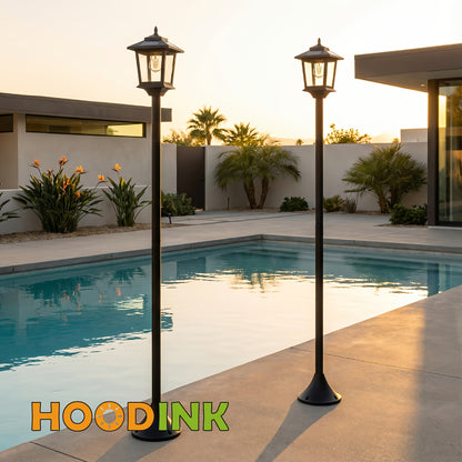 2-Pack Outdoor Solar Lamp Post Lights – Aluminum Waterproof Solar Pillar Lights, Warm White 3000K LED, 2000mAh Battery, 6-10 Hours Runtime – Garden, Pathway, Driveway & Patio Lighting
