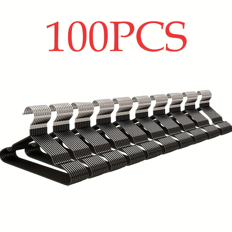 Heavy-Duty Anti-Slip Plastic Hangers 30/50/100 Pack – Standard Suit Hangers for Closet Organization, Bedroom, Dormitory & Wardrobe Storage