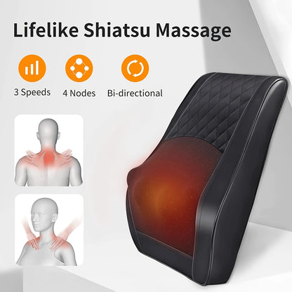 Shiatsu Neck & Shoulder Massager with Heat – Kneading, Rolling & Vibrating for Traps, Back, Legs & Body, Portable for Home, Office & Travel, Gift for Men & Women | ShopVora CA