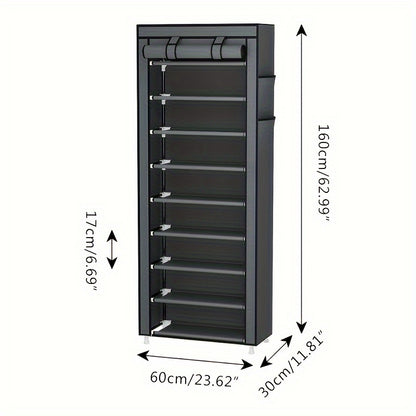 Shoe Storage Cabinet 3-9 Tiers Dustproof with Zipper Cover - Large Capacity Stackable Shoe Rack Organizer Holds 27 Pairs, Easy Assembly, for Entryway Bedroom Dorm Canada