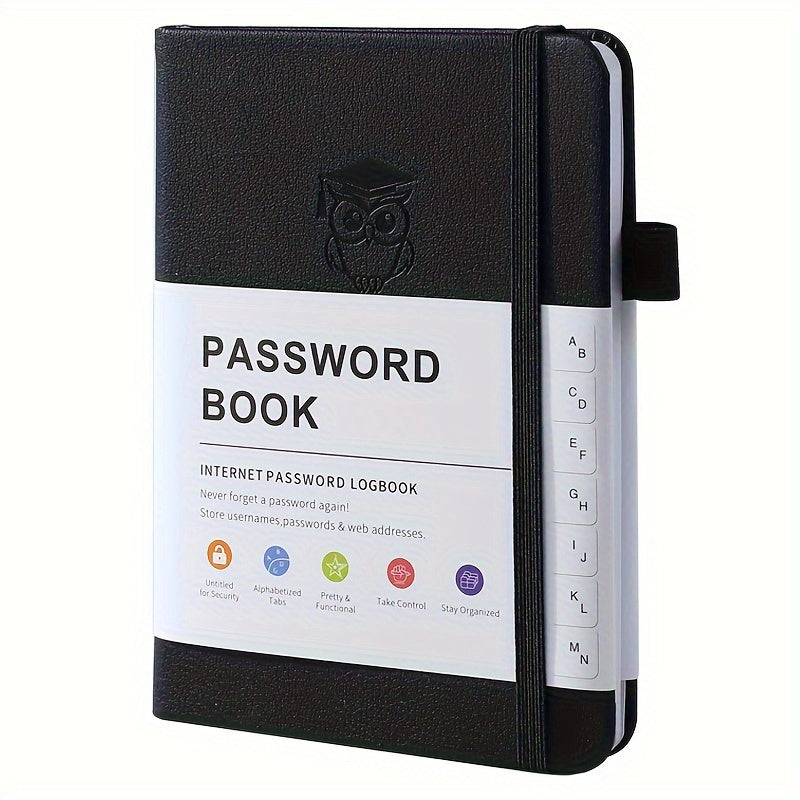 Password Book A6 Pocket-Sized, Internet Password Log Book with Alphabetical Letter Labels, Website Login Address Keeper & Organizer for Seniors Adults – Small Discreet Password Notebook