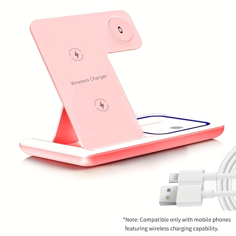 Neohost 3-in-1 Wireless Charging Station for iPhone 17 16 15 Pro Max 13 12 11 & Apple Watch Series 2-10 Ultra - Multi-Device Wireless Charger Pad, Auto Accessories Compatible
