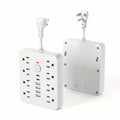 14-in-1 Power Strip Wall Mount – 8 Spacious AC Outlets, 6 USB Ports (2 USB-C), Overload Protection, One-Touch Master Switch, Extension Cord for Home Office & Den