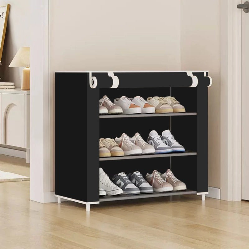 Shoe Storage Cabinet 3-9 Tiers Dustproof with Zipper Cover - Large Capacity Stackable Shoe Rack Organizer Holds 27 Pairs, Easy Assembly, for Entryway Bedroom Dorm Canada
