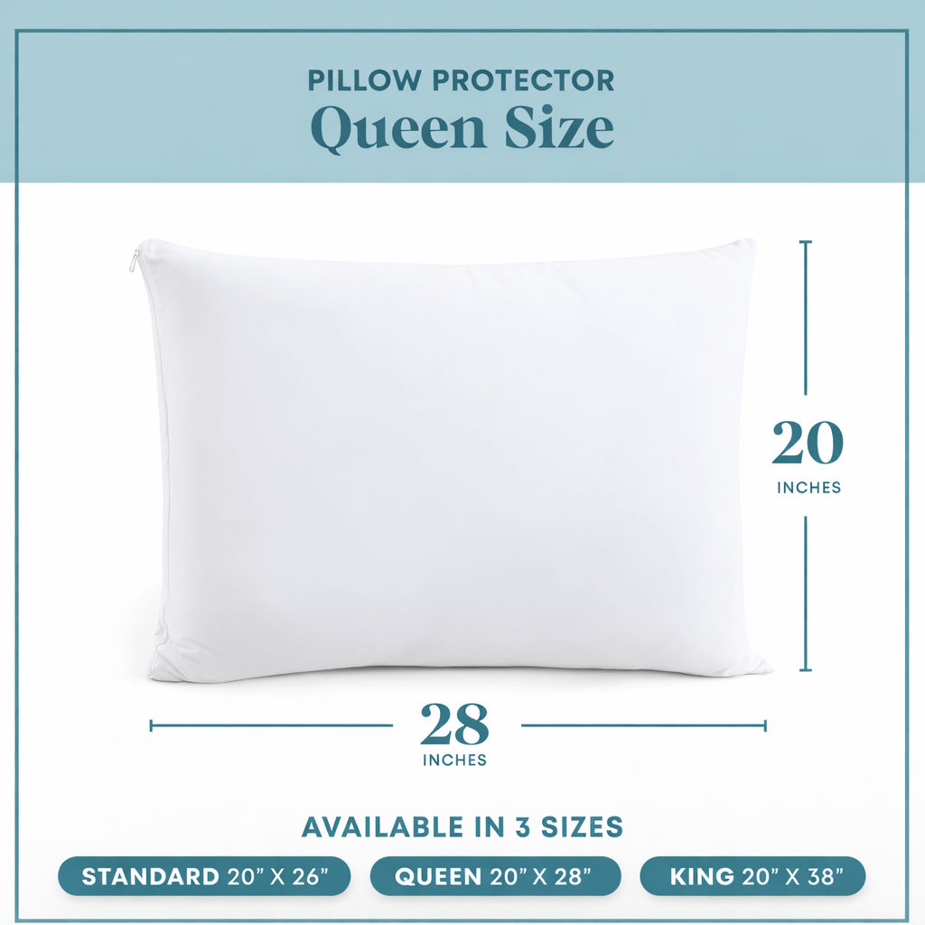 Luxury Hotel-Quality Pillow Protectors 4-Pack – Waterproof Zippered Pillow Covers, Soft Quiet Breathable Brushed Microfiber, Machine Washable, Queen Standard King, All-Season | ShopVora CA