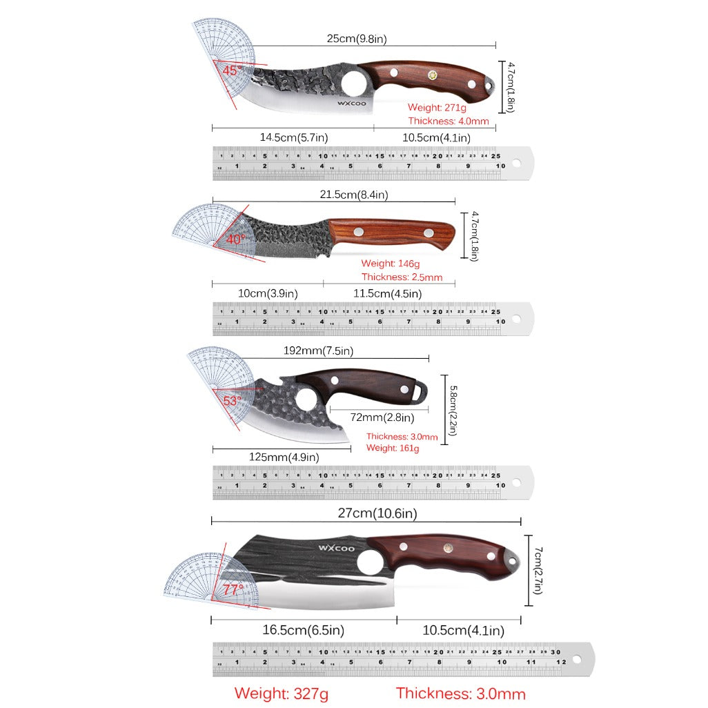 Stainless Steel Kitchen Knife Set 2/4pcs – Sharp Chef Boning Fruit Knives with Ergonomic Wood Handle for Home Cooking, Women's Kitchen Gift