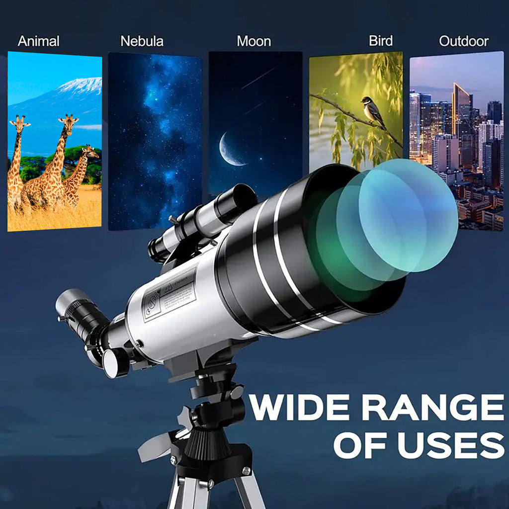 HD 150X Astronomical Telescope High-Powered,Portable with 700mm Aperture (HD Refractor, Tripod, Phone Adapter) Ideal for Stargazing and Space Exploration