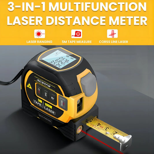 109yd 3in 1 Laser Measuring Tape with Battery