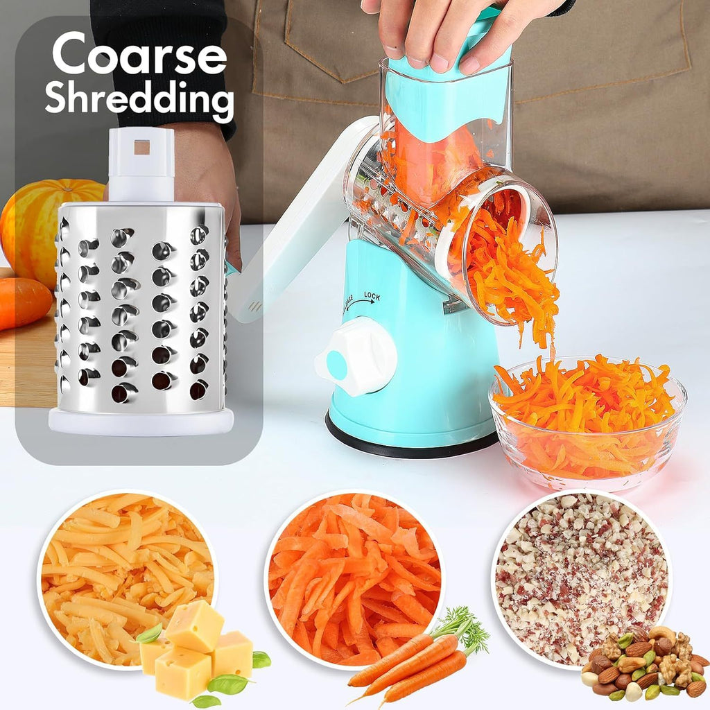 4pcs Multi Functional Hand Cranked Vegetable Cutter, Household Kitchen Manual Vegetable Machine, Slicer, Slicer, Drum Type Vegetable Cutter