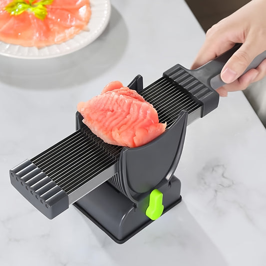 Manual Meat Slicer And Shredder Set - Stainless Steel Cleaver for Fresh Beef, Pork, Mutton - Kitchen Knife Tools for Home Cooking And BBQ, Gray, Fresh Meat Cutter, Meat Slicer, Meat Shredder, Kitchen Knife Set, Food Slicer, BBQ Helper