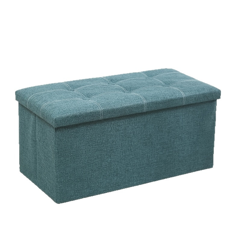 Folding Storage Ottoman Bench 30-Inch – Storage Chest Foot Rest Stool for Living Room Bedroom Entryway, Ash Gray