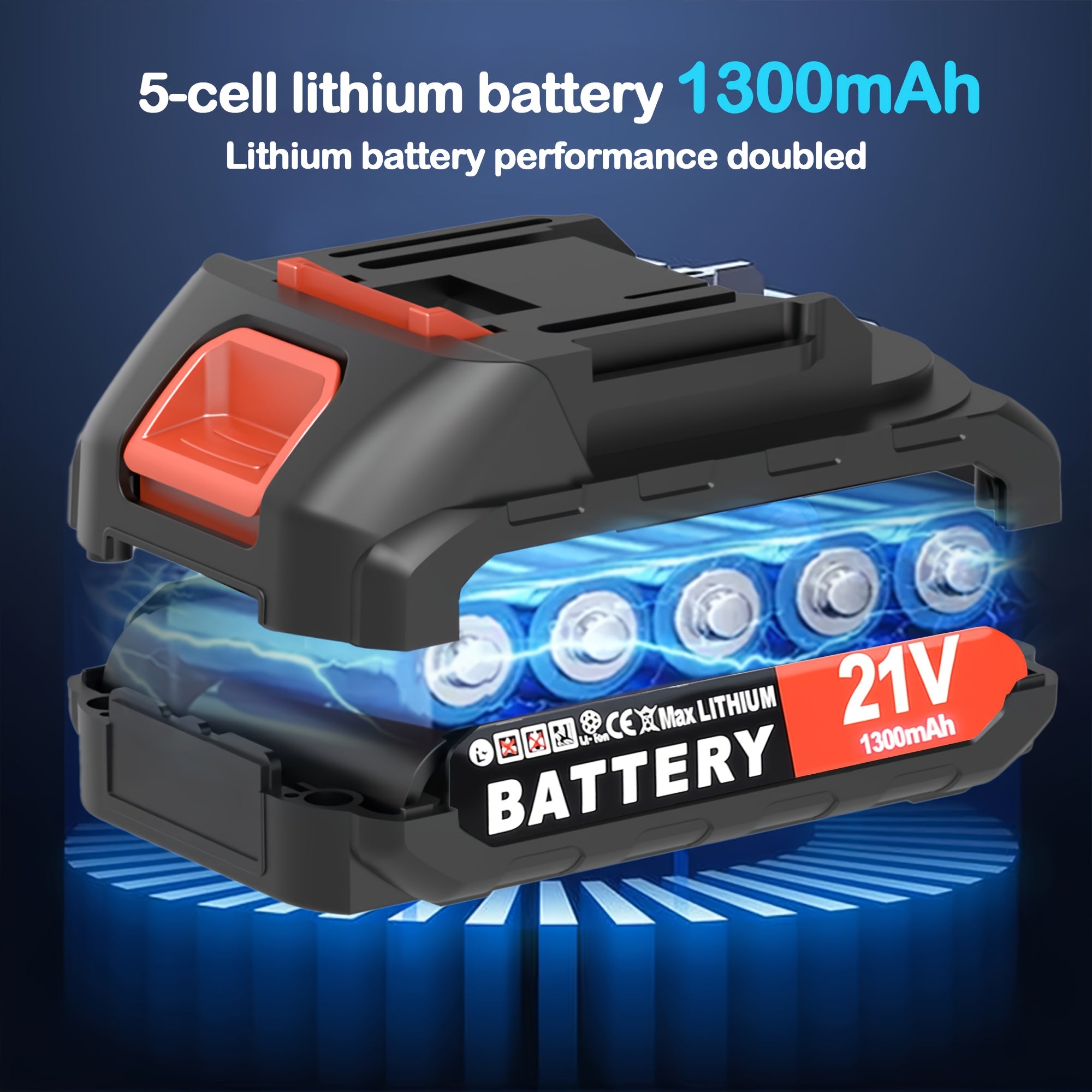 21V Electric Cordless Leaf Blower, Handheld High-Power Air Blower, Equipped with Lithium Battery, Lightweight And Portable, Powerful, Suitable for Patios, Outdoors, Gardens, Indoors, And Cars