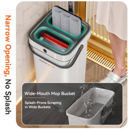 Spin Flat Mop and Bucket Set with Wringer – Hands-Free 360° Rotating Head, 2/4 Washable Microfiber Pads, Wet & Dry Use, Floor Cleaning System for All Floor Types & Windows