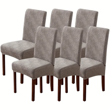 Waterproof Dining Chair Covers 4 or 6 Pack Stretch Jacquard Slipcovers - Removable Washable Chair Protector for Dining Room, Kitchen, Hotel & Restaurant