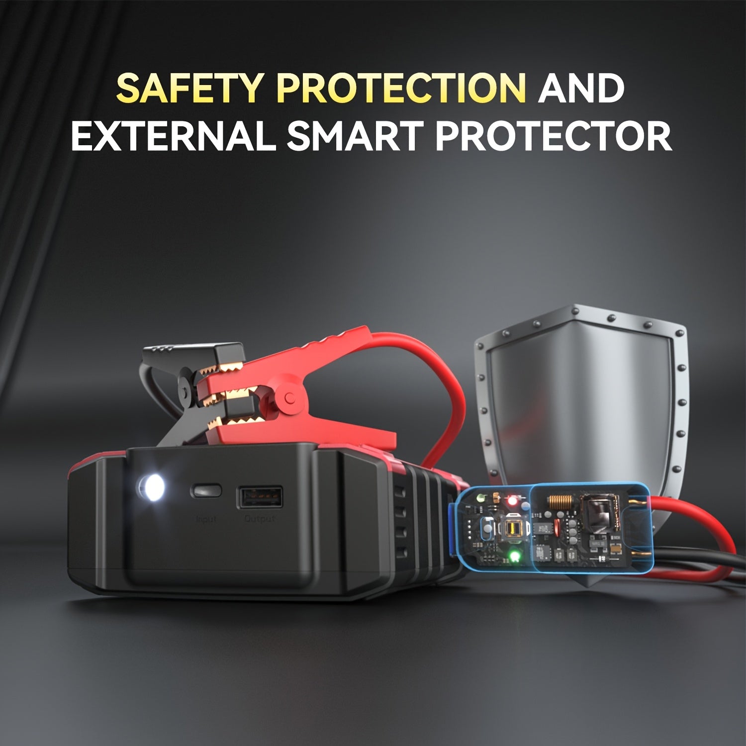 7000A Car Portable Wireless Car Air Compressor, Jump Starter With AirCompressor, Battery Jump StarterPortable Peak, Car Battery Charger Portable For12V(2.11gal Gas/1.72 gal Diesel) UsB Input/output, LED Emergency, Car Accessories Too