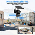 2pcs BEENOCAM [10X Zoom] 360-Degree Low-Power CCTV Solar Panel Battery 2K QHD Wifi Camera with Spotlight Alarm, Motion Detection, Color Night Vision, Two-Way Audio, One Device =Two Cameras(Solar Bullet Camera+Solar PTZ Camera)