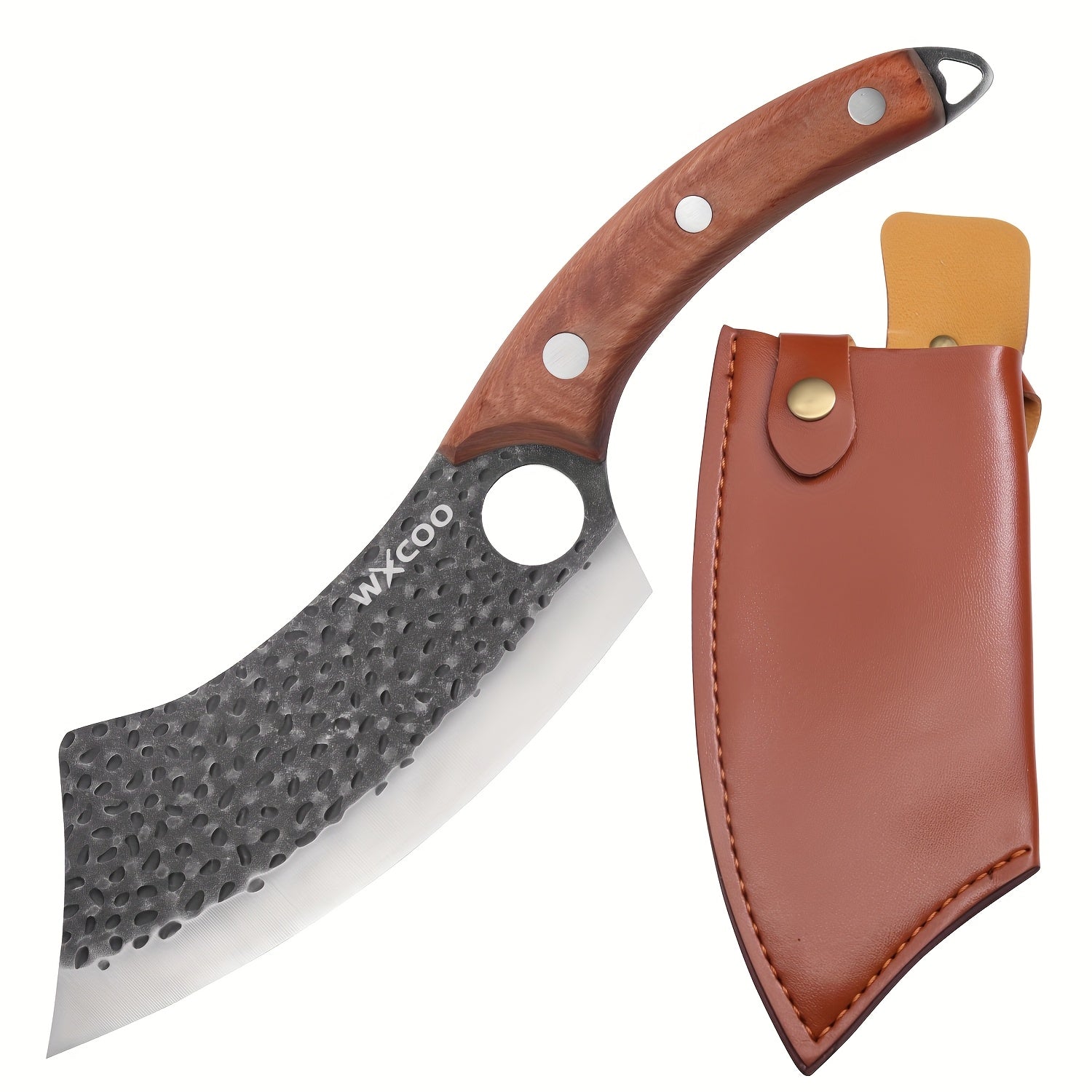 Stainless Steel Kitchen Knife Set with Wooden Handle – Handmade Sharp Chef Knife, Boning Knife, Meat Cleaver & Multipurpose Blade for Home Cooking, BBQ & Outdoor Use, 1–6 Piece Options Canada