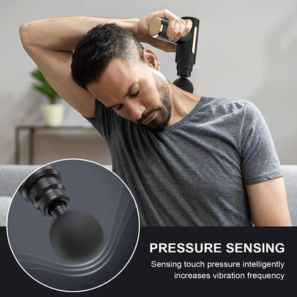 Cordless Massage Gun with LED Display – Deep Tissue Muscle Relaxer, 4 Interchangeable Heads, 1200mAh USB Rechargeable, Portable for Home Gym Travel, Back Neck Leg Arm