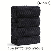 4 pieces, black, large size (35*70 in)