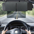 Car sun visor extender, sun visor, driver or front passenger anti glare sun visor, polarized car sun visor extender, adjustable car sun visor extender, universal