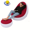 Inflatable leisure sofa chairs and footstools, foldable inflatable lazy sofa lounge chairs are convenient to carry, very suitable for indoor, outdoor, courtyard, camping, outdoor leisure (with foot pedal inflation pump)