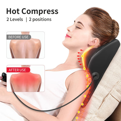 Shiatsu Neck & Shoulder Massager with Heat – Kneading, Rolling & Vibrating for Traps, Back, Legs & Body, Portable for Home, Office & Travel, Gift for Men & Women | ShopVora CA