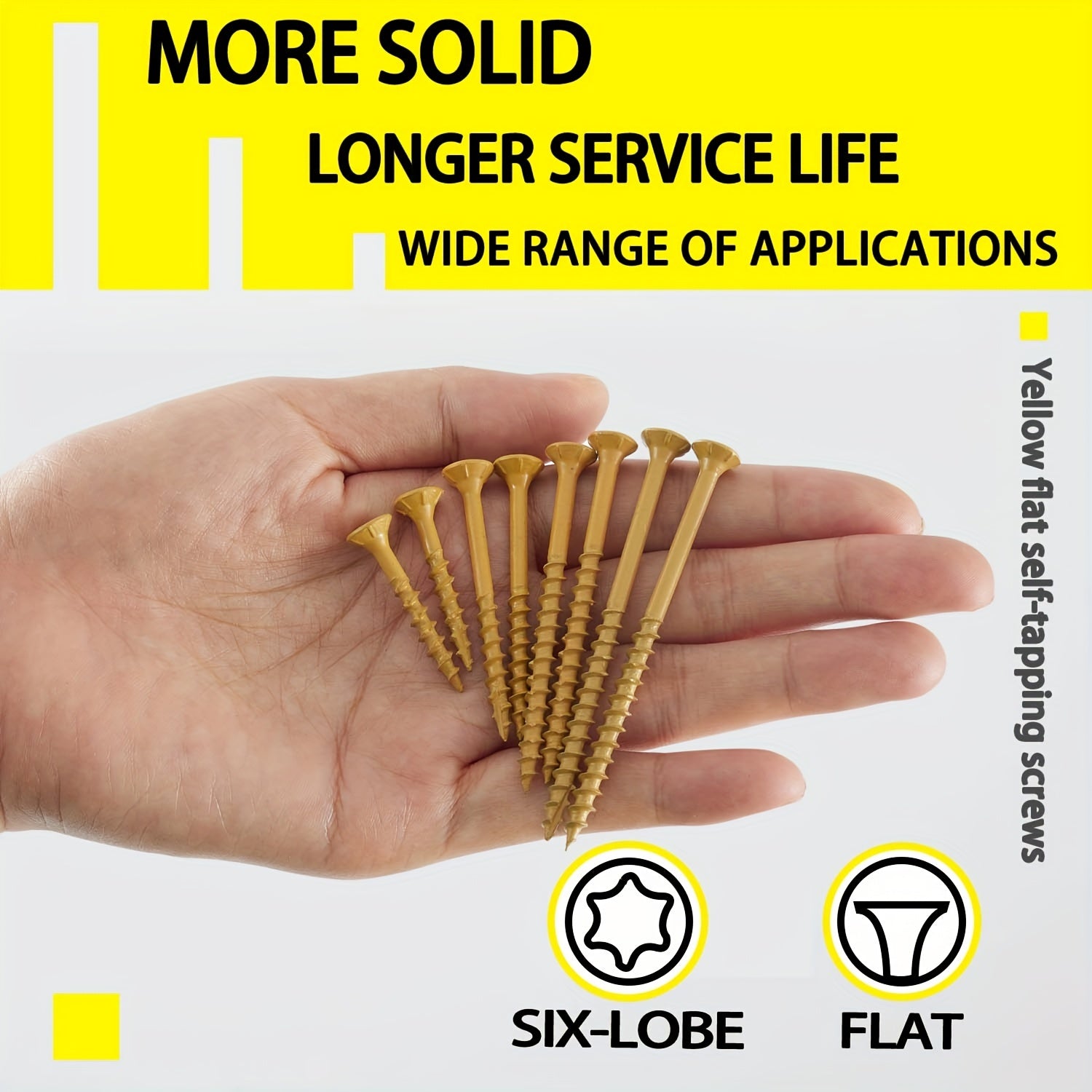 Wood Screws for Decking, Sizes #8, #9, And #10, 100pcs, Rust-Resistant with an External Epoxy End, Suitable for Outdoor Use, Featuring a Torx/Star Drive Head