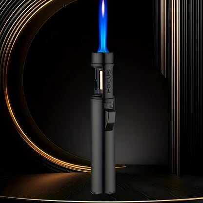 Large Metal Butane Torch Lighter with Bottle Opener & Safety Lock – Windproof Adjustable Jet Flame, Refillable, for BBQ, Camping, Baking & Kitchen Use, Butane Not Included | ShopVora CA