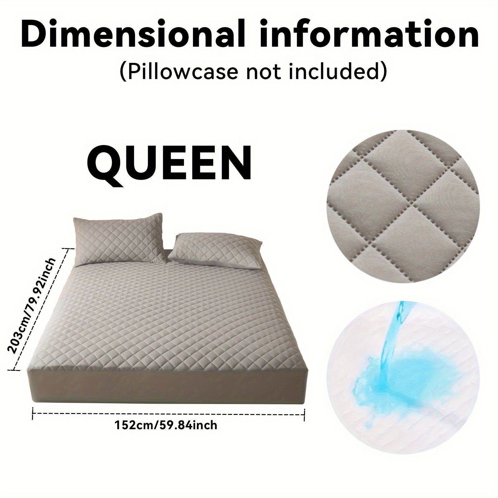 Quilted Waterproof Mattress Protector Cover – Super Soft Fitted Sheet Style, Snug Fit Between Bed Sheets | Bedroom, Guest Room & Hotel Mattress Pad | Twin, Full, Queen & King | Dark Gray & Blue | ShopVora CA
