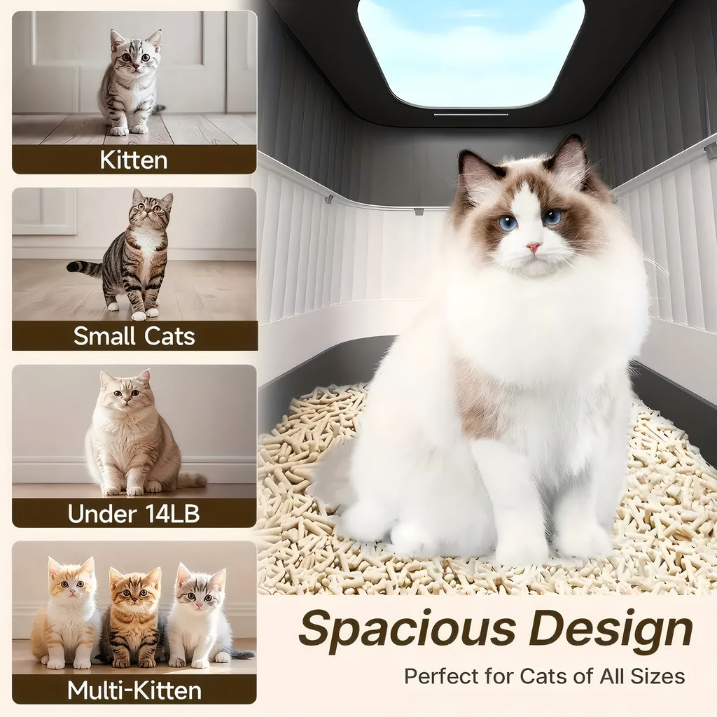Extra Large Capacity Cat Litter Box - Easy to Clean, Anti-Odor, Leak-Proof, No Leakage, Pull-Out Design, Pet Comfortable