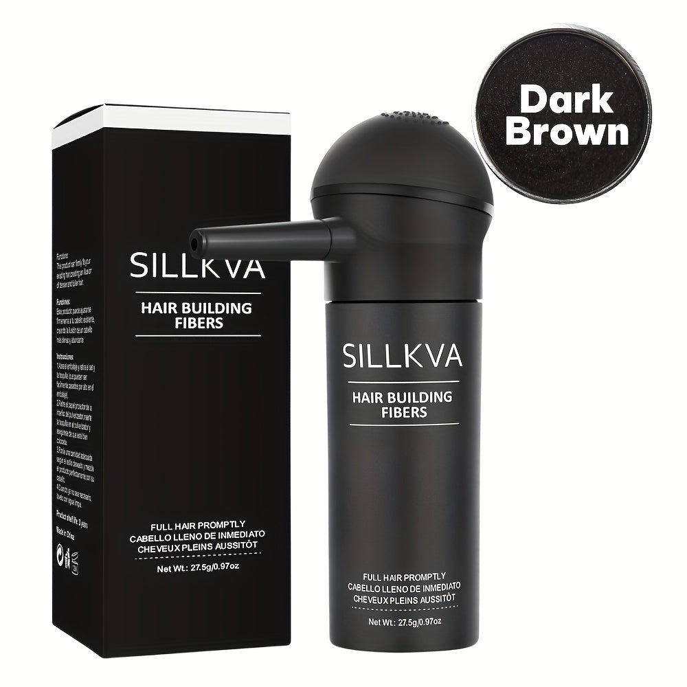 SILLKVA Volumizing Fiber Powder with Special Applicator - Precise Application for Instant Volume, Natural Coverage, Net Weight 0.97oz