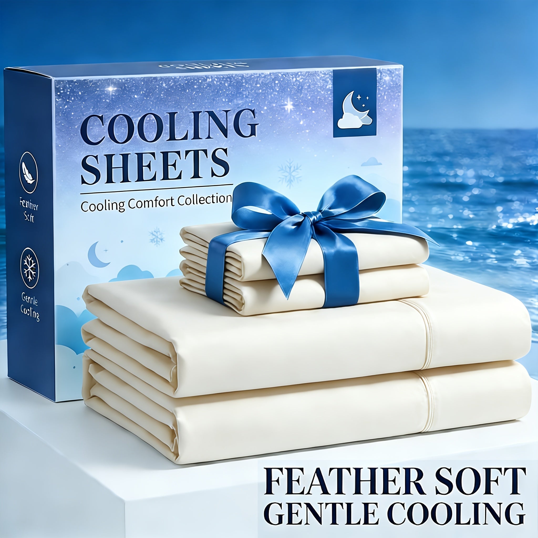 Cooling Bamboo Sheets Deep Pocket 3/4pcs Set – Breathable Viscose Bed Sheet Set for Hot Sleepers, Hotel Luxury Fitted Sheet & Pillowcase, 1660TC Ultra Soft Twin Full Queen King Size