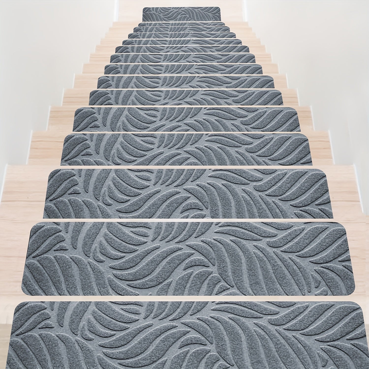 Non-Slip Stair Mats 30x8 Inch Set of 7 or 15 – Washable Indoor Stair Treads with Self-Adhesive Tape for Wooden Steps, Home & Office Safety Staircase Protection Cover